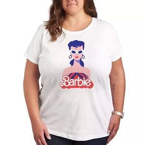 Barbie Retro Red Print Short Sleeve Cotton T-Shirt Tee Curvy Plus Size 1X 14/16